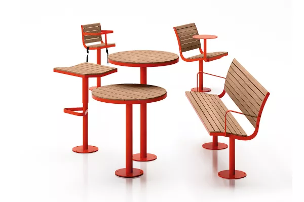 Panache Straatmeubilair Mobilier Urbain - Banken, tafels en stoelen - Banc, table et chaises PARCO© Nola